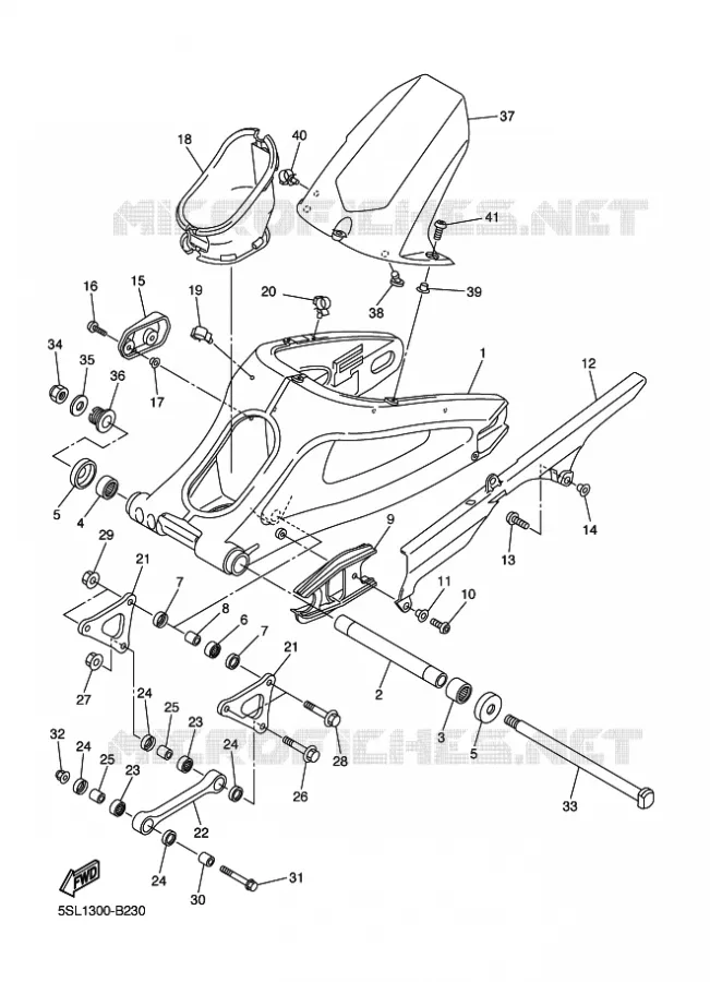 BRAS ARRIERE Yamaha MOTO 600 2003 R6  YZF-R6