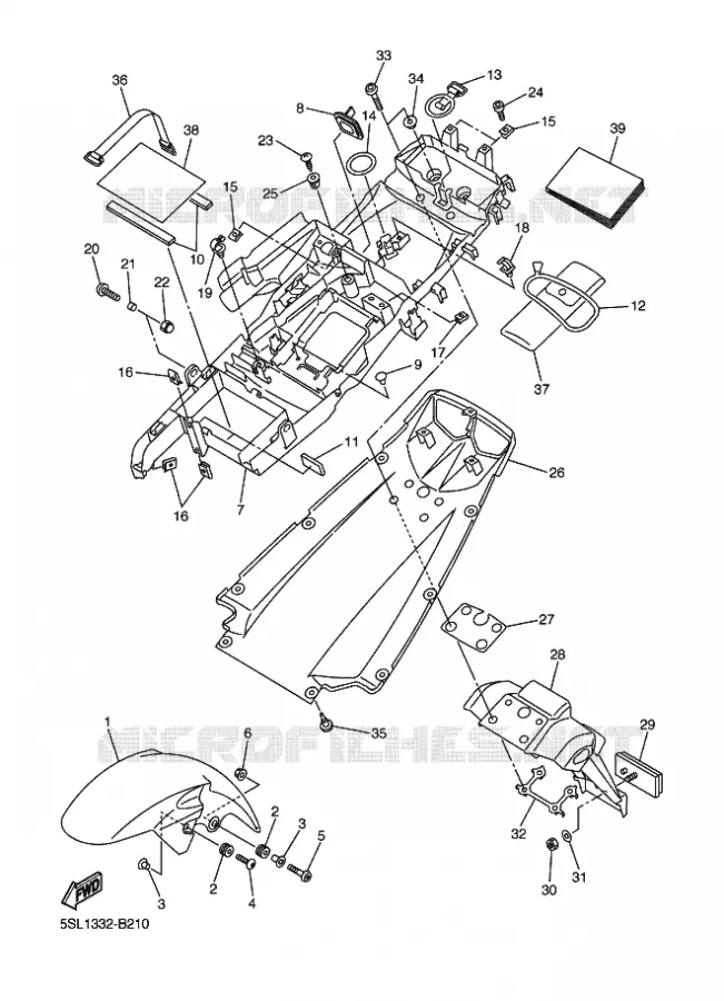 GARDE BOUE Yamaha MOTO 600 2003 R6  YZF-R6