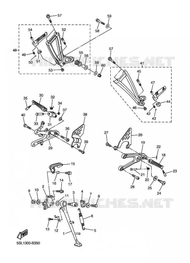 SUPPORT / REPOSE PIEDS Yamaha MOTO 600 2003 R6  YZF-R6