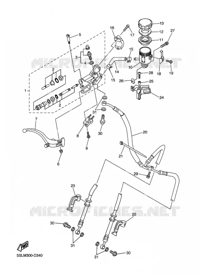 MAITRE CYLINDRE DE FREIN AVANT Yamaha MOTO 600 2005 R6  YZF-R6