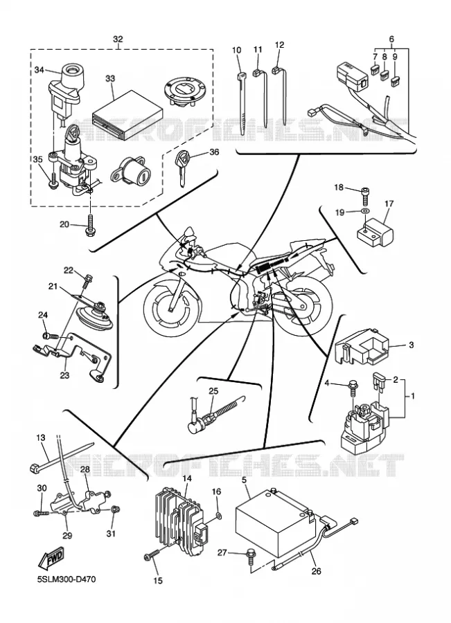 PARTIE ELECTRIQUE 2 Yamaha MOTO 600 2005 R6  YZF-R6