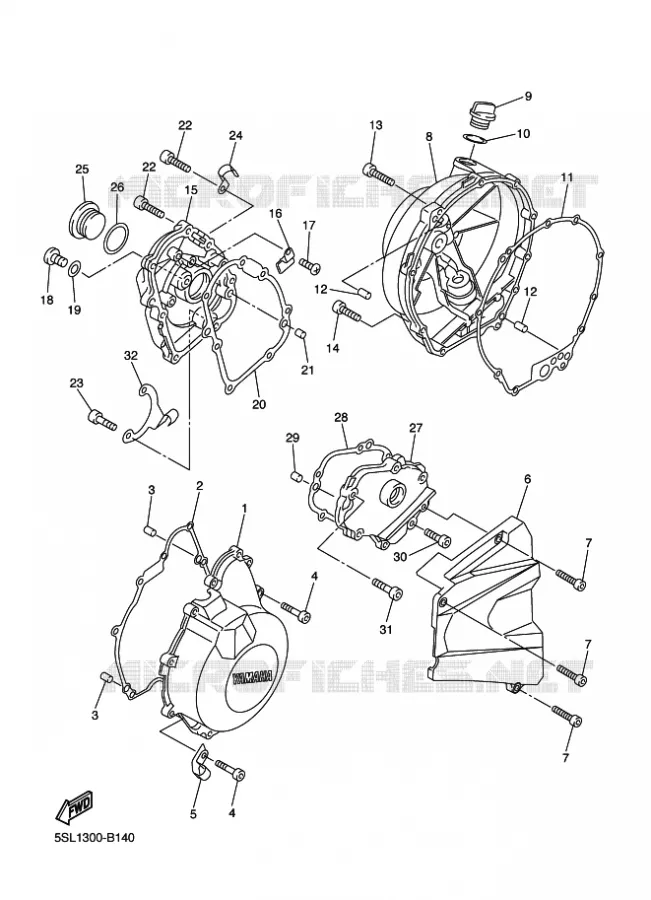 CARTER - MOTEUR 1 Yamaha MOTO 600 2005 R6  YZF-R6