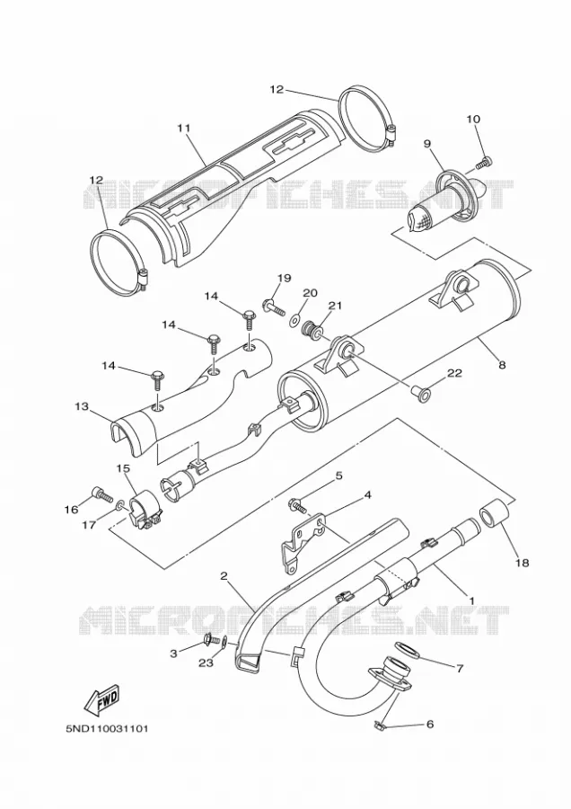 ECHAPPEMENT Yamaha QUAD 400 2004 KODIAK  YFM400AN
