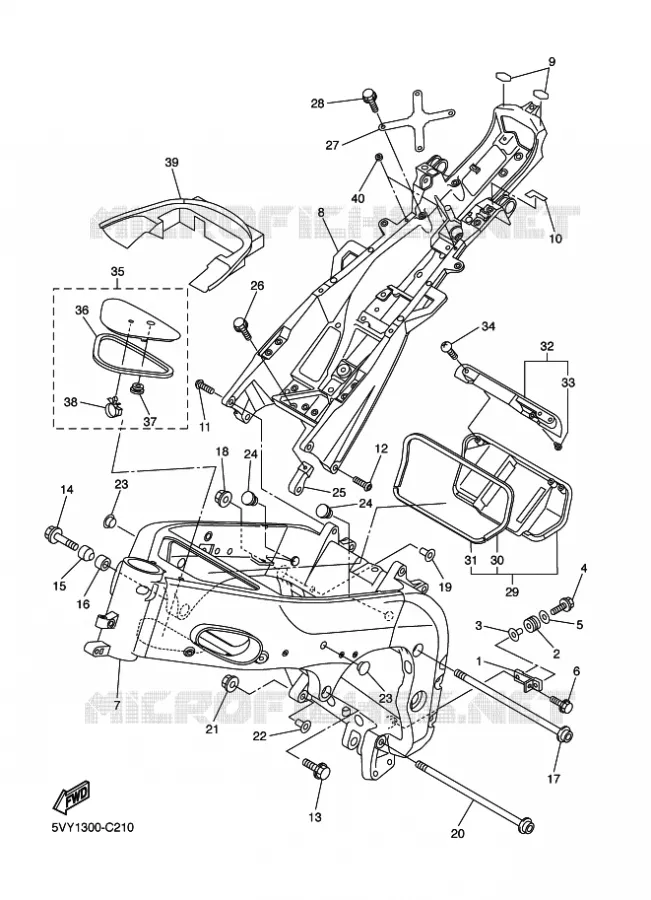 CADRE Yamaha MOTO 1000 2004 R1  YZF-R1