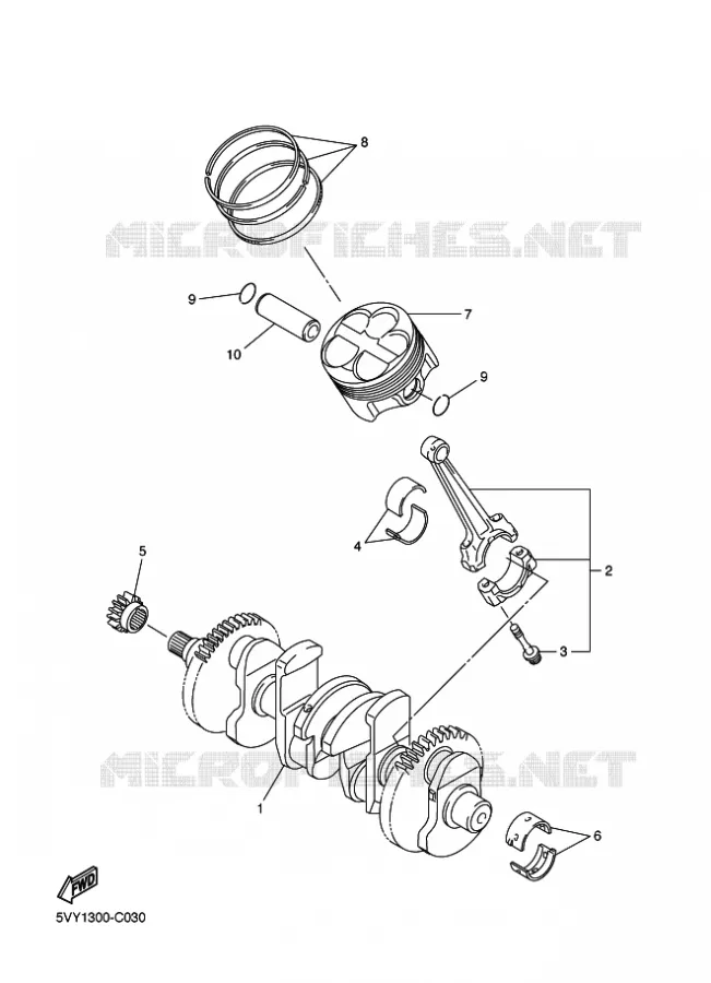 VILEBREQUIN / PISTON Yamaha MOTO 1000 2004 R1  YZF-R1