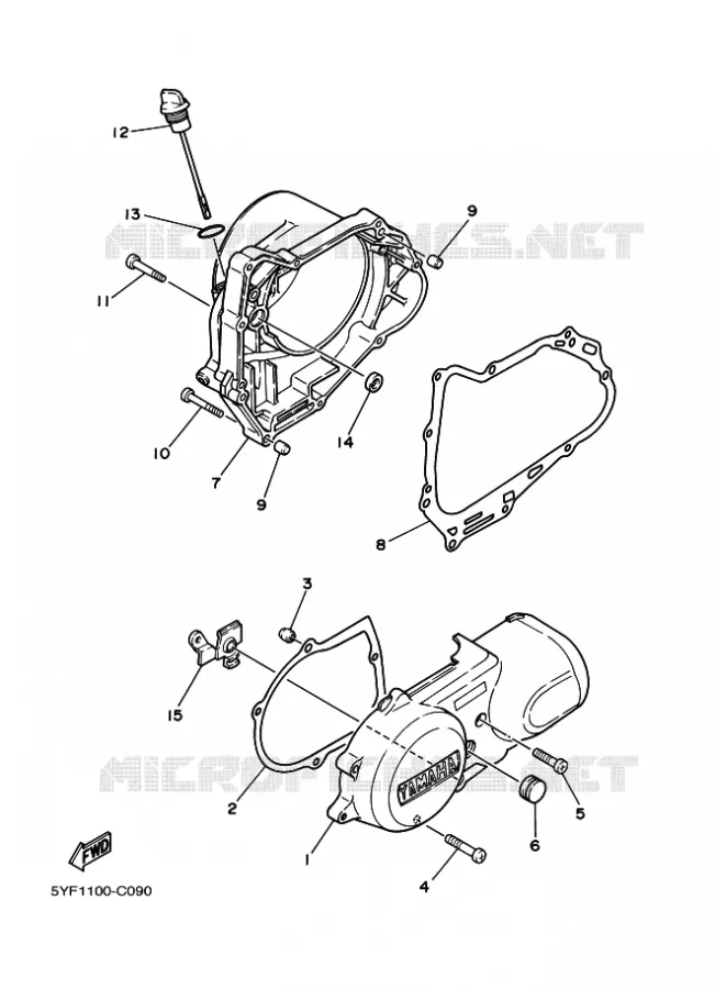CARTER - MOTEUR 1 Yamaha QUAD 50 2007 RAPTOR  YFM50