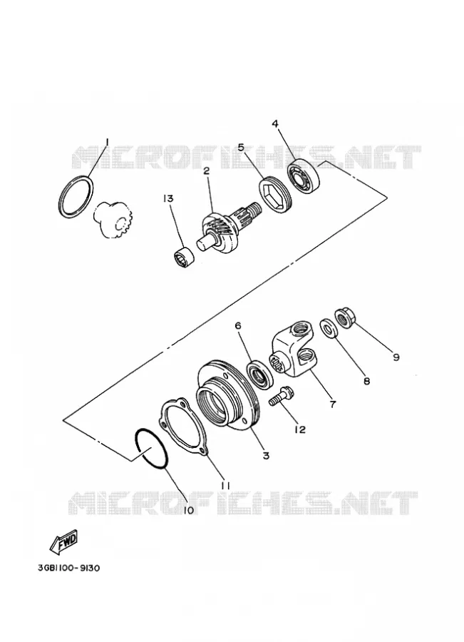 TRANSMISSION INTERMEDIAIRE Yamaha QUAD 50 2007 RAPTOR  YFM50