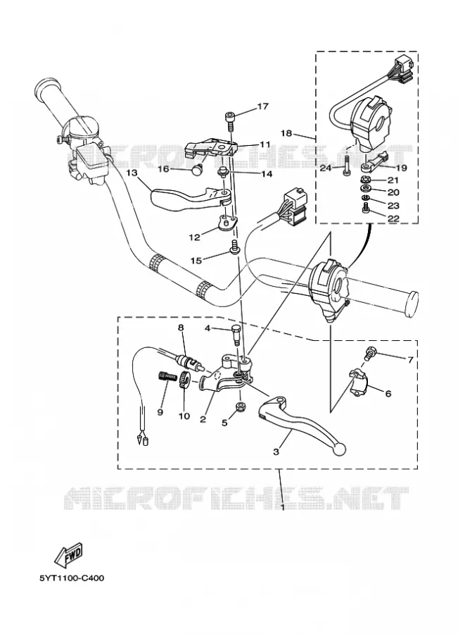 COMMODO / LEVIER Yamaha QUAD 350 2005 RAPTOR  YFM350