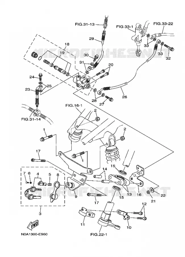 FREINAGE / DIRECTION (N0A2) Yamaha QUAD 350 2005 RAPTOR  YFM350