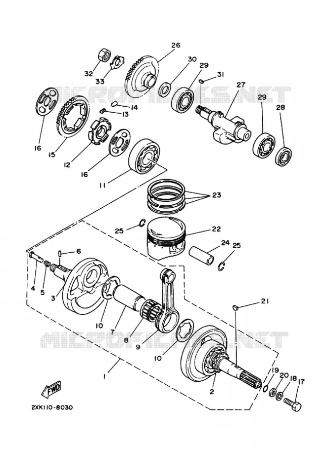 VILEBREQUIN / PISTON Yamaha QUAD 350 2007 RAPTOR  YFM350