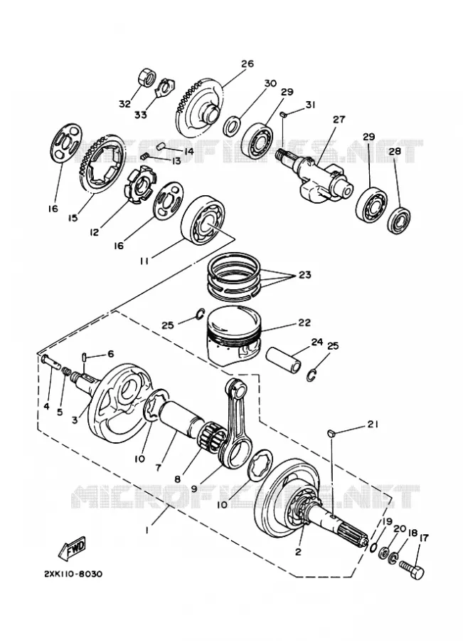 VILEBREQUIN / PISTON Yamaha QUAD 350 2007 RAPTOR  YFM350