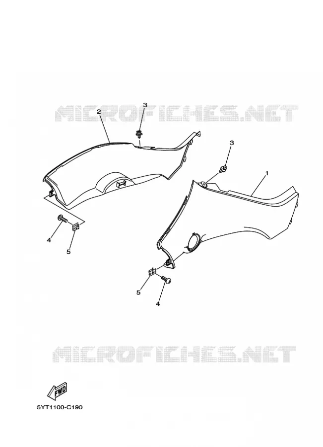 COUVERCLE LATERAL Yamaha QUAD 350 2007 RAPTOR  YFM350