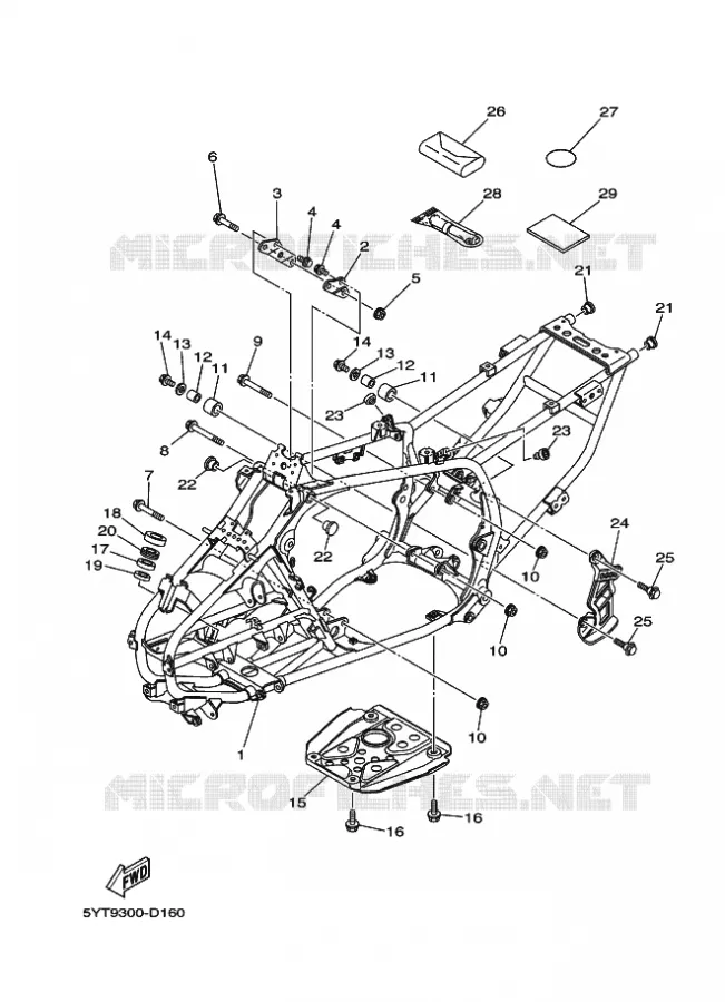 CADRE Yamaha QUAD 350 2008 RAPTOR  YFM350
