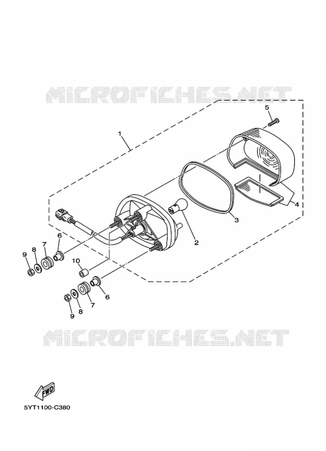 FEU ARRIERE Yamaha QUAD 350 2008 RAPTOR  YFM350