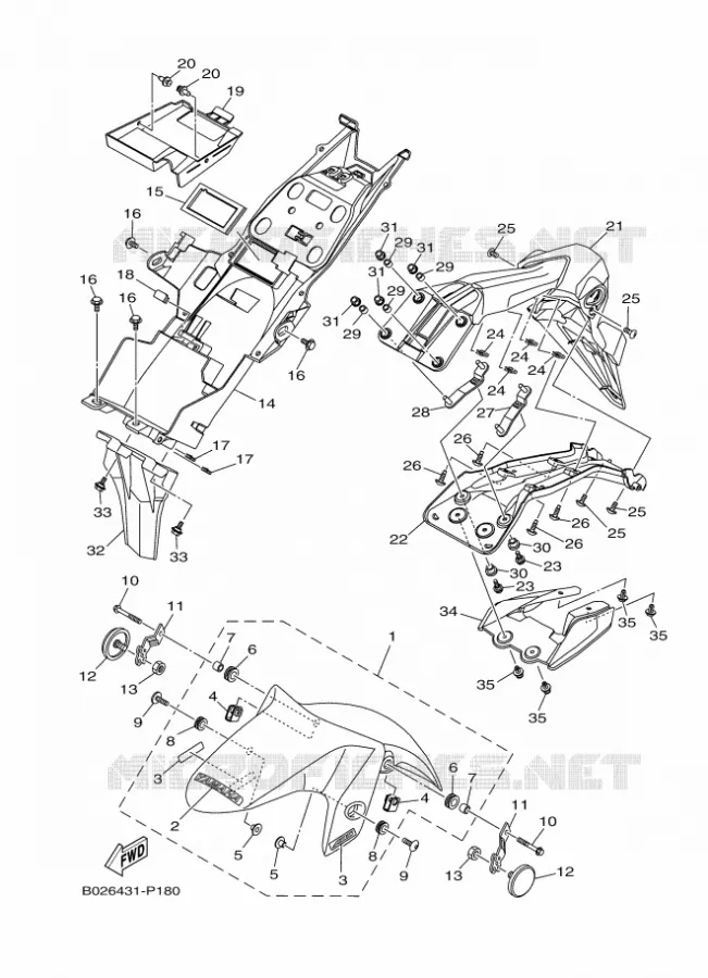 GARDE BOUE Yamaha MOTO 300 2016 R3  YZF-R3A