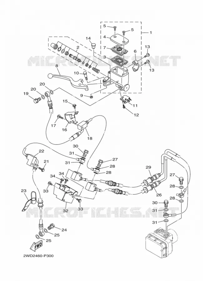 MAITRE CYLINDRE DE FREIN AVANT Yamaha MOTO 300 2016 R3  YZF-R3A