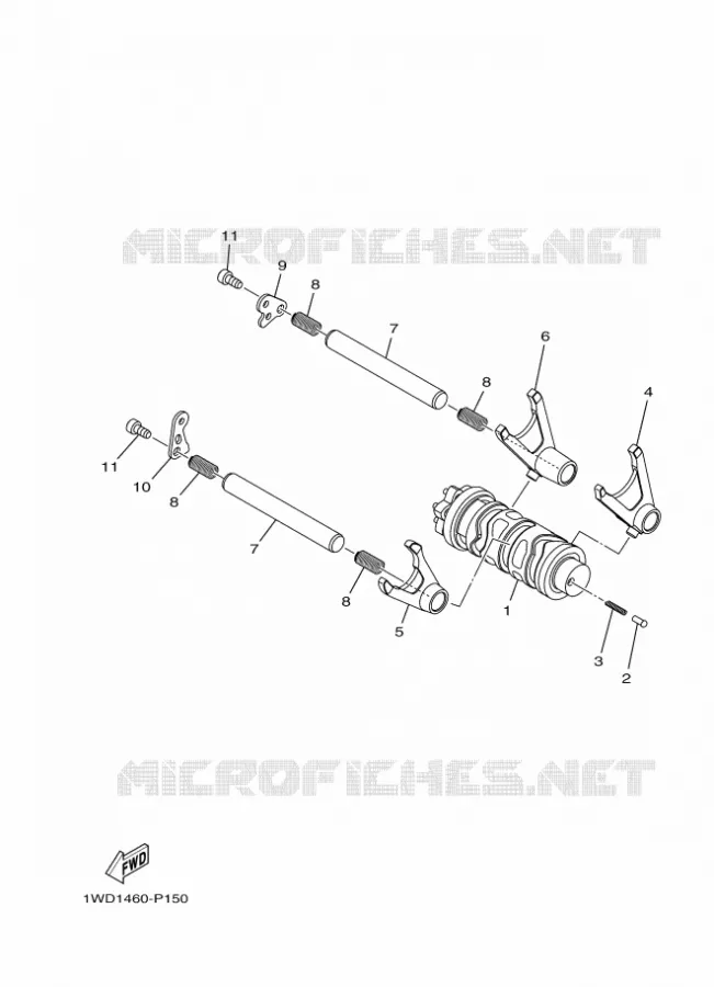 BARILLET DE SELECTION / FOURCHETTES Yamaha MOTO 300 2016 R3  YZF-R3A