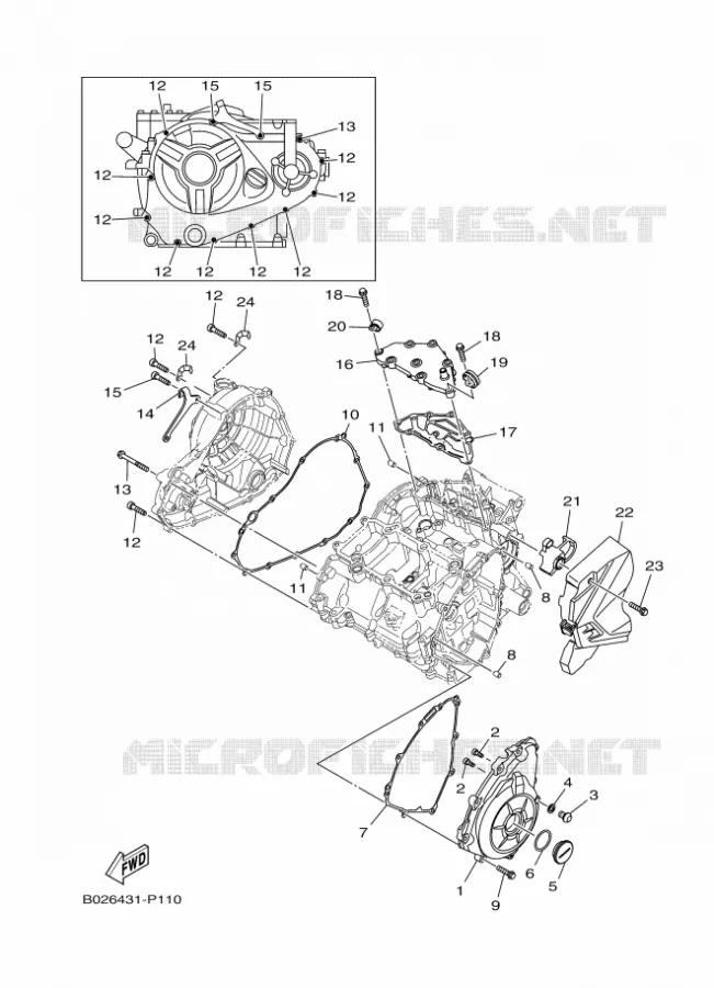 CARTER - MOTEUR 1 Yamaha MOTO 300 2016 R3  YZF-R3A