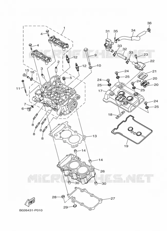 CULASSE Yamaha MOTO 300 2016 MT  MTN320-A