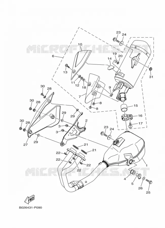 ECHAPPEMENT Yamaha MOTO 300 2016 MT  MTN320-A