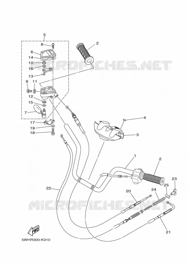 GUIDON ET CABLES Yamaha QUAD 350 2016 GRIZZLY  YFM350A