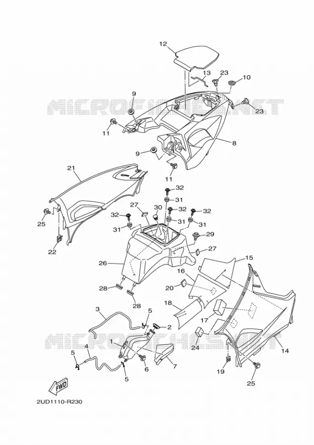 COUVERCLE LATERAL Yamaha QUAD 700 2017 GRIZZLY  YFM700FWAD
