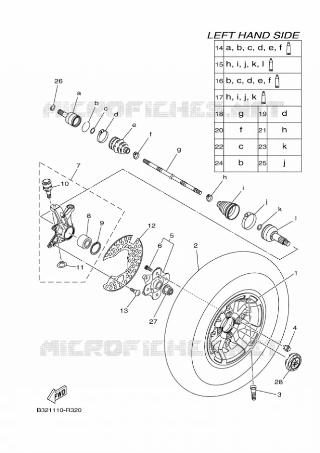 ROUE AVANT Yamaha QUAD 700 2017 KODIAK  YFM700FWBD