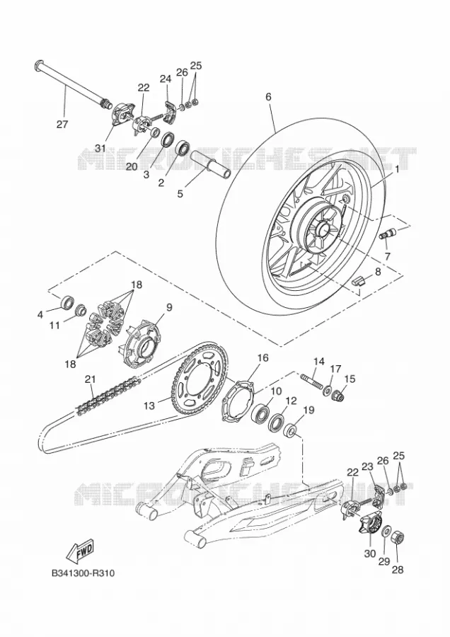 ROUE ARRIERE Yamaha MOTO 700 2016 XSR  XSR700