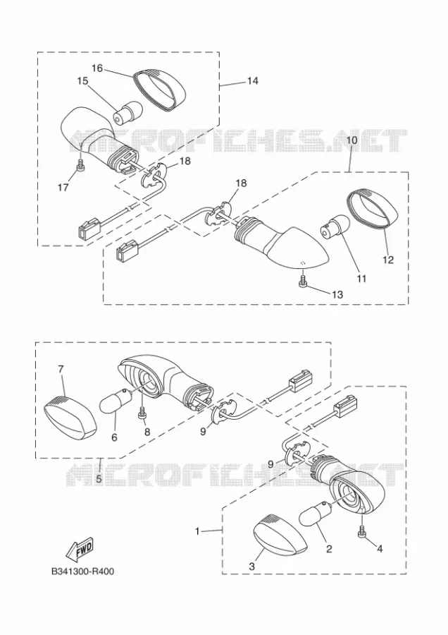 CLIGNOTANT Yamaha MOTO 700 2016 XSR  MTM690-U