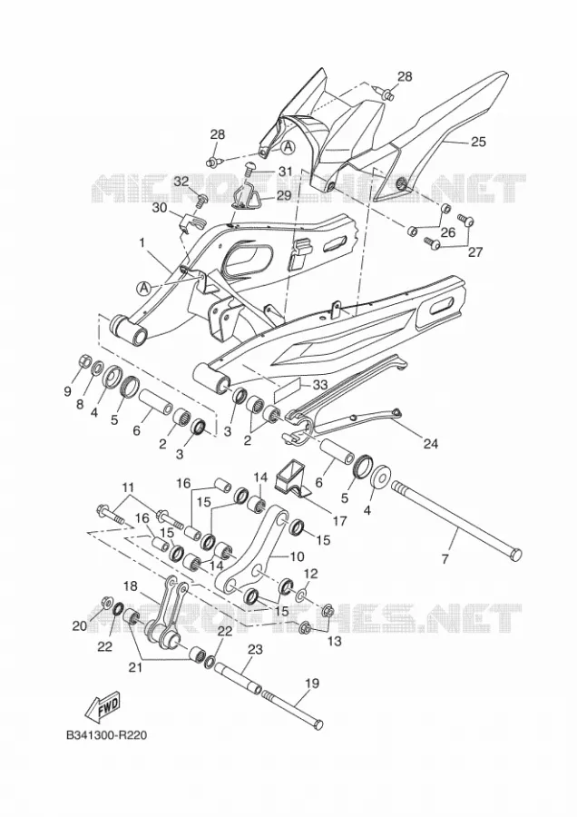 BRAS ARRIERE Yamaha MOTO 690 2017 XSR  MTM690
