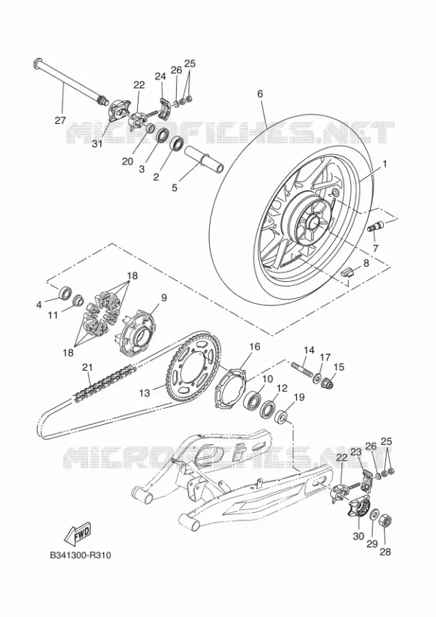 ROUE ARRIERE Yamaha MOTO 690 2017 XSR  MTM690
