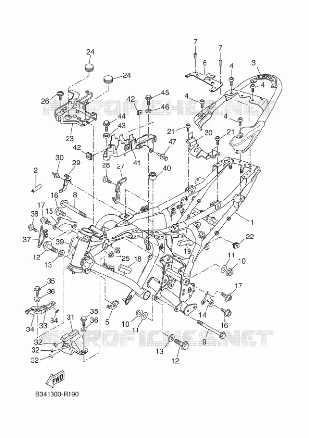 CADRE Yamaha MOTO 690 2017 XSR  MTM690