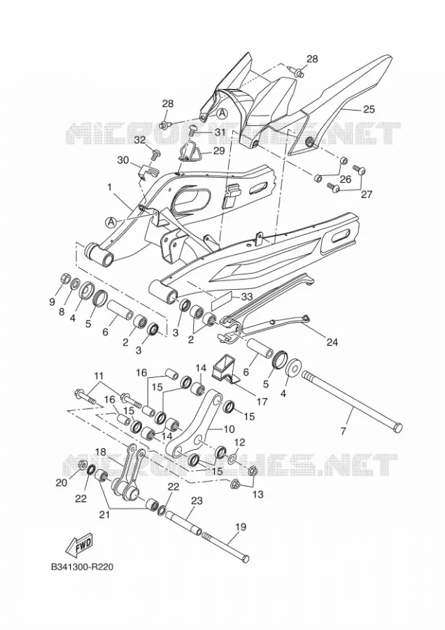 BRAS ARRIERE Yamaha MOTO 690 2017 XSR  MTM690