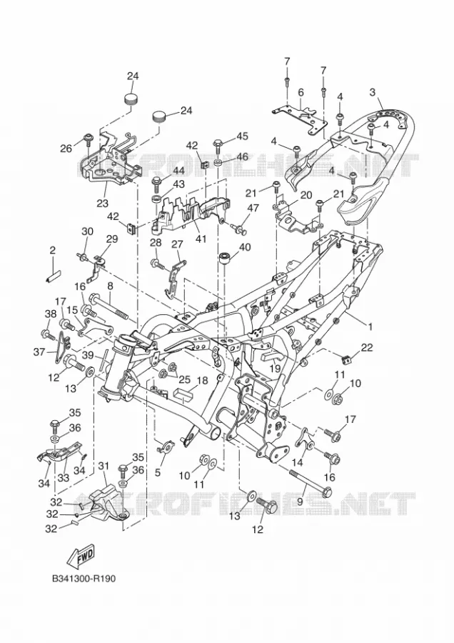 CADRE Yamaha MOTO 690 2017 XSR  MTM690-U