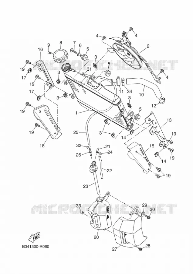 RADIATEUR / DURITES Yamaha MOTO 690 2017 XSR  MTM690-U
