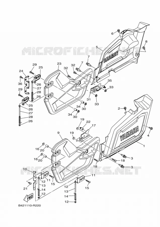 COUVERCLE LATERAL Yamaha SIDE BY SIDE 700 2016 VIKING  YXM700E