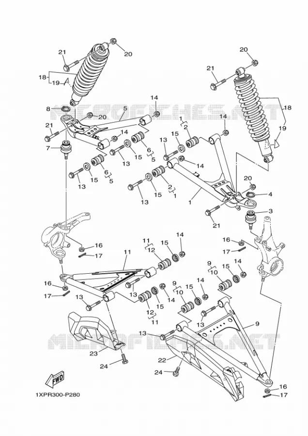 SUSPENSION / ROUE AVANT Yamaha SIDE BY SIDE 700 2016 VIKING  YXM700E