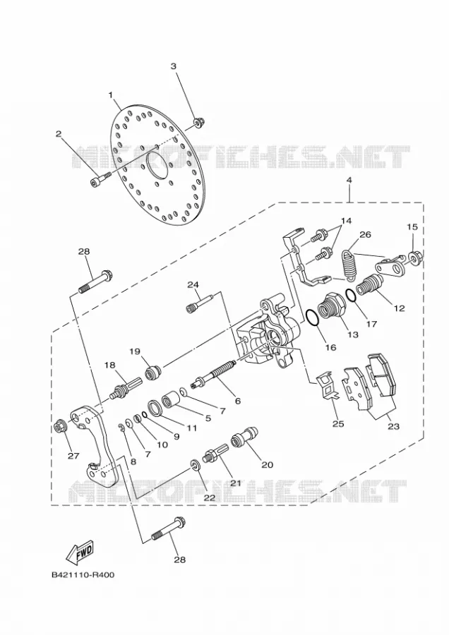 ETRIER DE FREIN ARRIERE 2 Yamaha SIDE BY SIDE 700 2016 VIKING  YXM700ES