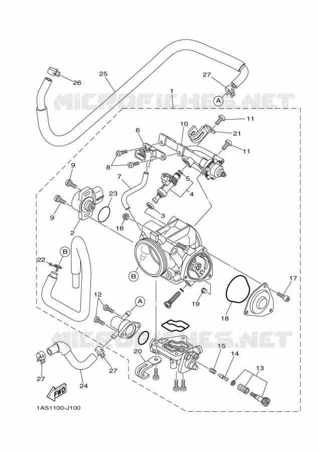 BOITIER PAPILLON INJECTION Yamaha QUAD 700 2017 RAPTOR  YFM700R