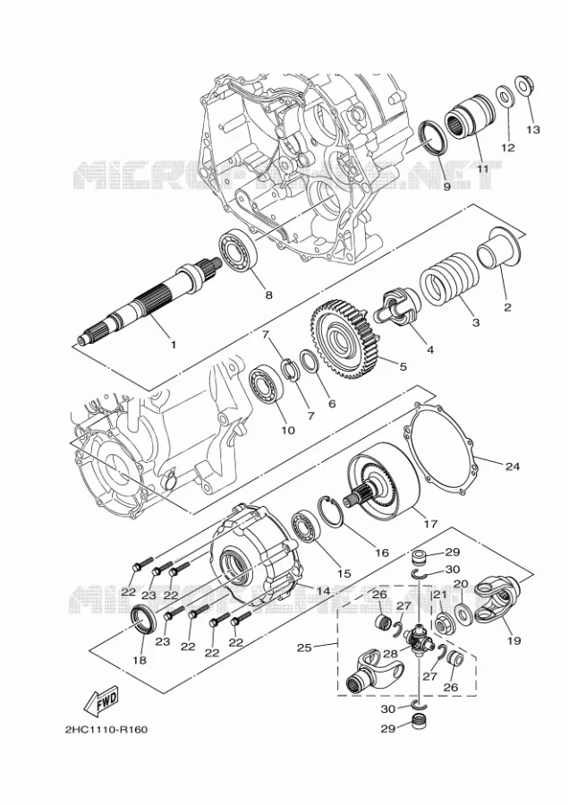 TRANSMISSION INTERMEDIAIRE Yamaha SIDE BY SIDE 1000 2017 YXZ  YXZ1000ETS