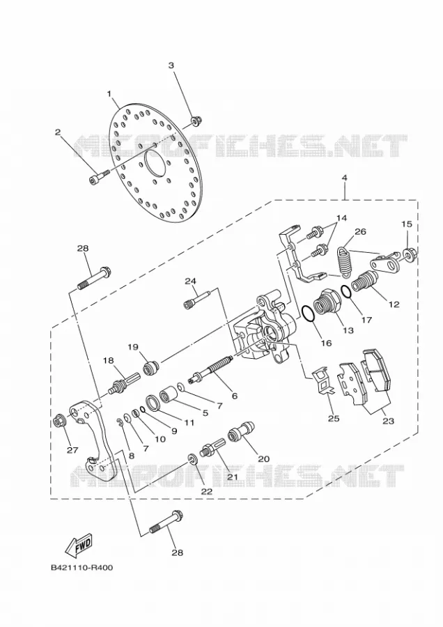 ETRIER DE FREIN ARRIERE 2 Yamaha SIDE BY SIDE 1000 2017 YXZ  YXZ1000ETS