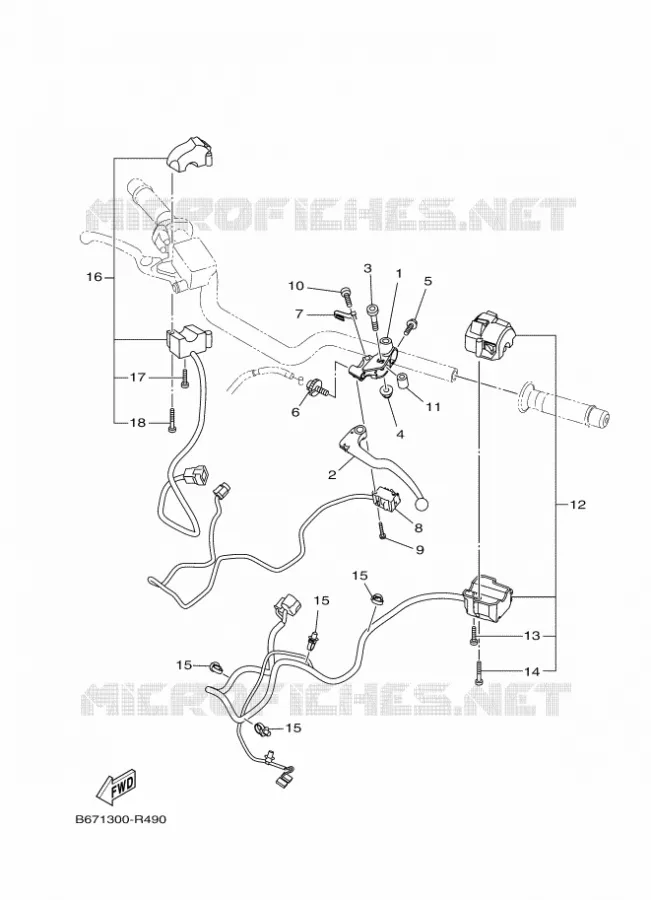 COMMODO / LEVIER Yamaha MOTO 1000 2016 MT  MTN1000