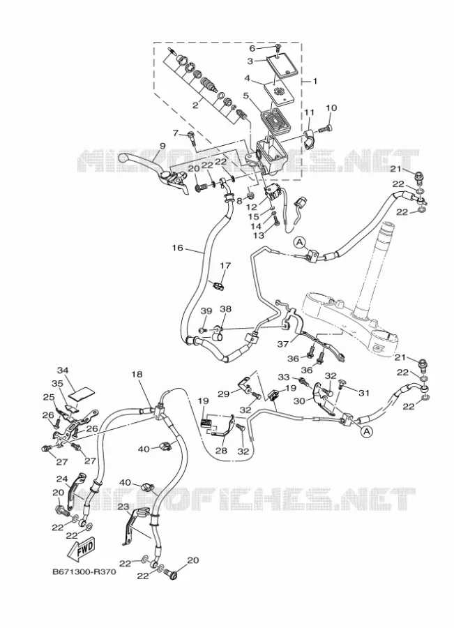 MAITRE CYLINDRE DE FREIN AVANT Yamaha MOTO 1000 2016 MT  MTN1000