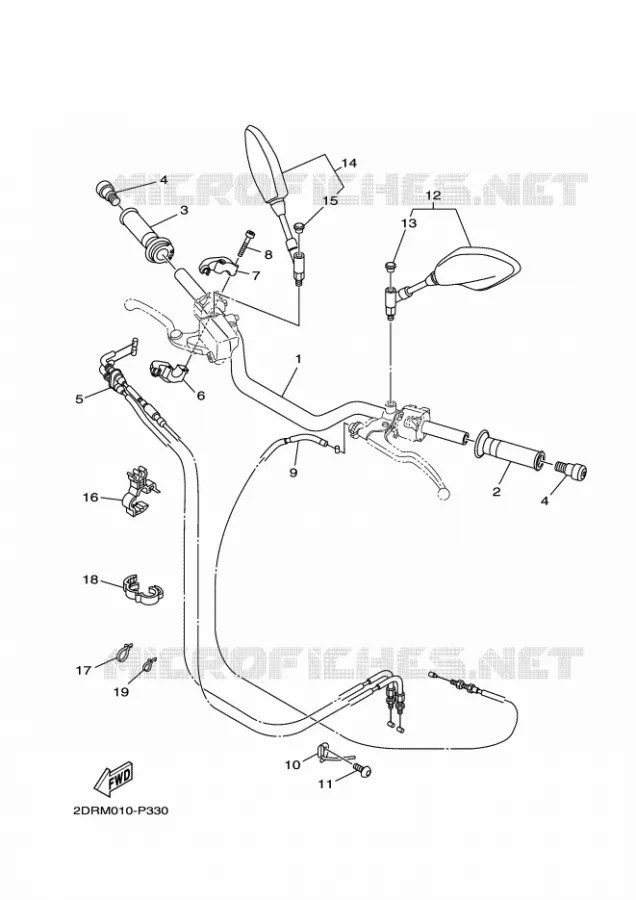 GUIDON ET CABLES Yamaha MOTO 900 2016 MT  MT09