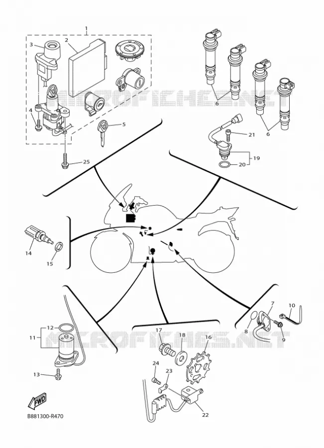 PARTIE ELECTRIQUE 1 Yamaha MOTO 1300 2016 FJR  FJR1300-A