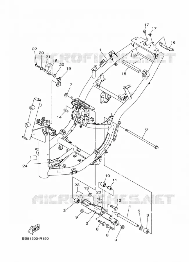 CADRE Yamaha SCOOTER 150 2016 TRICITY  MWS150-A