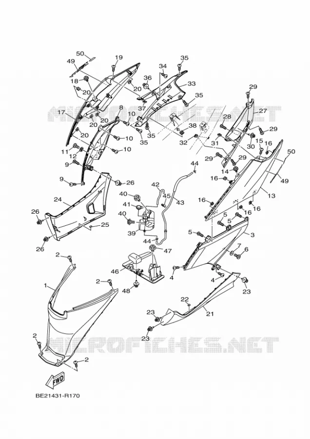 COUVERCLE LATERAL Yamaha SCOOTER 150 2016 TRICITY  MWS150-A