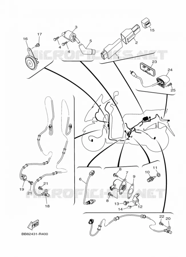 PARTIE ELECTRIQUE 2 Yamaha SCOOTER 150 2016 TRICITY  MWS150-A