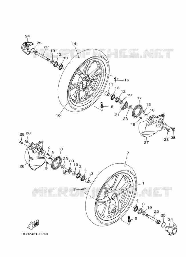 ROUE AVANT Yamaha SCOOTER 150 2016 TRICITY  MWS150-A