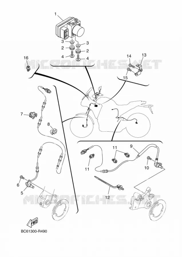 PARTIE ELECTRIQUE 3 Yamaha MOTO 690 2016 MT  MTT690-A